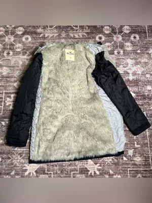 Hollister Womens Pacific Merchants Faux Fur Hooded Parka Jacket Y2K Style|Size:M thumbnail 6
