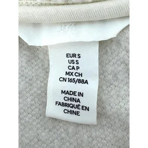 H&M Cream Teddy Fleece Zip Up Jacket Faux Fur Cropped Pockets S‎ thumbnail 5