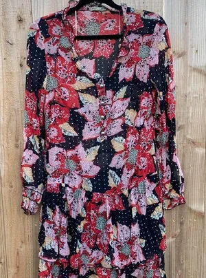 Sparkle share long sleeve floral dress, medium spring light‎ summer date thumbnail 1