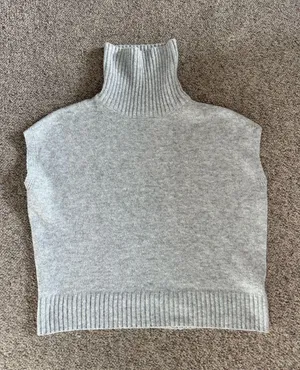Turtleneck Sleeveless Top Gray Size XS thumbnail 1