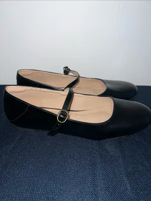 Women's Black Mary Jane Flats with Buckle Strap Size 10 thumbnail 4