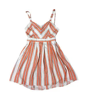 Jealous Tomato Women's Orange & White Halter Neck Sleeveless MIDI Dress Size L thumbnail 3