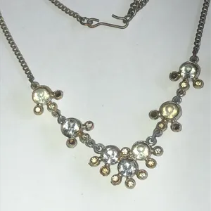Vintage Rhinestone Accent Silver Tone Statement Necklace thumbnail 3