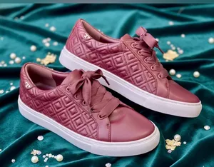 Tory Burch Marion Quilted Red Agate Leather Trainers Sneakers Size US 8.5 thumbnail 1