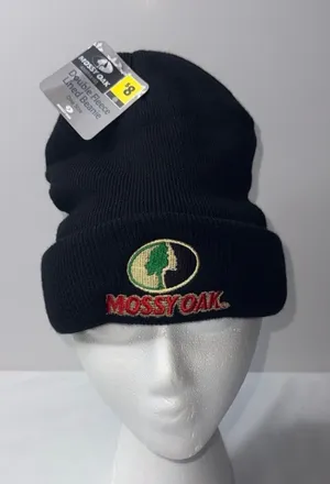 Black mossy oak beanie  thumbnail 1