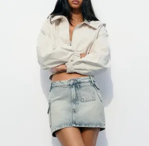 NWT ZARA DENIM CARGO MINI SKIRT. Size Large thumbnail 3