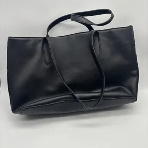 Guess Black Saffiano Faux Leather Embossed Logo Tote Bag Shoulder Purse thumbnail 2