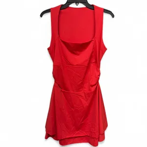 Kaximil Red Sleeveless Cowl Neck Ruched Bodycon Dress - Size XL thumbnail 2