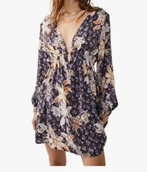 Free People Soli Mini Long Sleeve Satin Dress M thumbnail 6