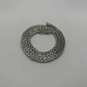 Moissanite Iced Out Tennis Chain Silver 5mm 22 Inches Brand New VVS1 Fast Ship thumbnail 5