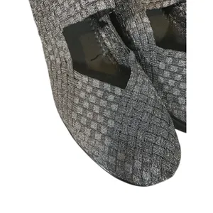 St. John’s Bay Metallic Gray Silver Woven Top Strap Shoes Women Sz 10 thumbnail 3