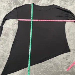 Lululemon Long Sleeve Top 8 Black Side Tie Lightweight Yoga Layering Drapey thumbnail 5