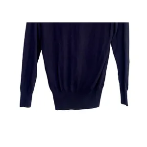 J.Crew Long Sleeve Soft Cotton V Neck Rib Hems Sweater Lightweight XS Navy Blue thumbnail 6