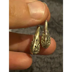 D008 silver plated earrings cute thumbnail 2