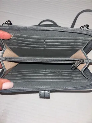 The Sak Iris Smartphone Crossbody Blue And Gray Leather Outside Adjustable Strap thumbnail 5