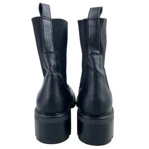 Steve Madden Kiley Womens Black Leather Stretchy Ribbed Knit Sock Ankle Boots 10 thumbnail 3