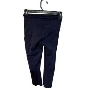 Lululemon Women's Fast Free Crop II Leggings Blue Size 4 High-Rise Standard thumbnail 2