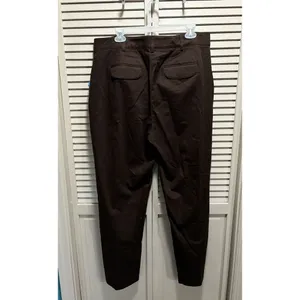 Counterparts Brown Flat Front Pants Size 16 High‎ Rise Zip Elastic Band Waist thumbnail 3