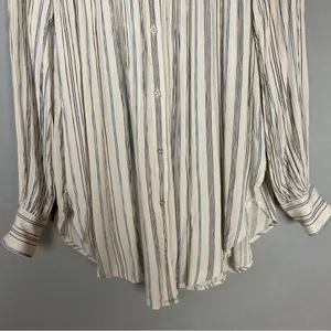 Anthropologie Floreat Norfolk Blouse Striped Long Sleeve Shirring Smocked Sz‎ XS thumbnail 9