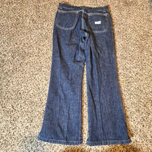 Old Navy Blue Jeans Womens 4 Dark Wash Carpenter Wide Leg High Rise Side‎ Slit thumbnail 6
