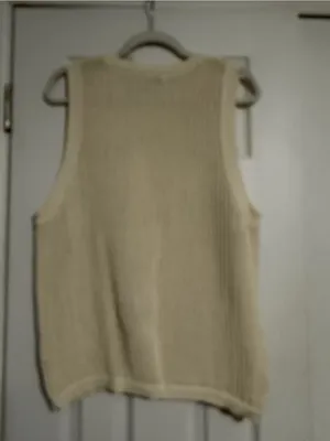 Zara cream open knit crochet vest women’s size XL boho fall cottagecore thumbnail 7