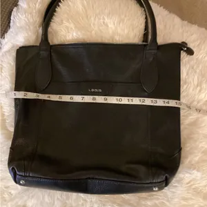 LODIS Cintage Black Leather Tote Bag thumbnail 10