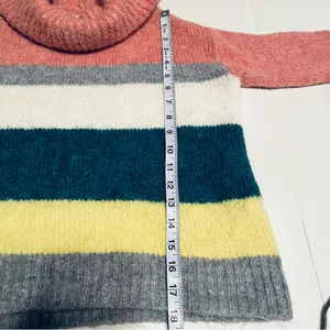 Lou & Grey LOFT Womens XS‎ Multicolor Striped Turtleneck Sweater Alpaca Wool thumbnail 7