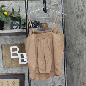 NWT State Of Day 2-Pc. Sleeveless Pajama Set Linen Blend Natural Umber Brown M thumbnail 6