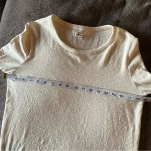 Madewell Cream White Soft Modal Knit Long Sleeve Crewneck Top Large thumbnail 4