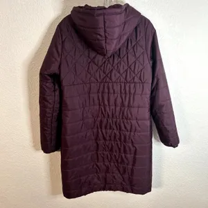 Fabletics Lucca Puffer Womens Size Medium Burgundy Maroon Purple EUC thumbnail 6