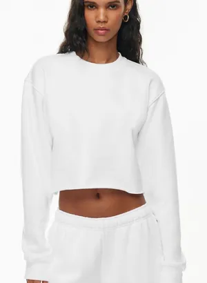 TNA Women's White Cropped Fleece Sweatshirt: Size Small thumbnail 1