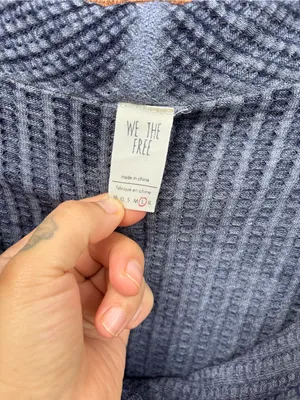 We the Free FP Distressed Blue Thermal Long Sleeve thumbnail 2