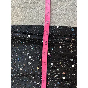NWT Vintage Stenay Beaded Maxi Dress 14 Black Silver Sequin Silk Evening Gown thumbnail 8