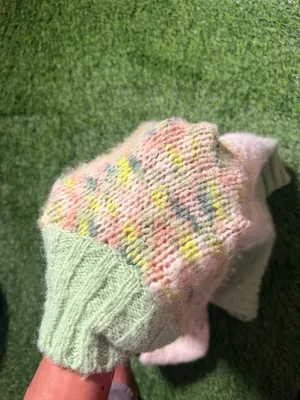 Aerie Pastel Fair Isle Mock Neck oversized Sweater Size S Womens thumbnail 6