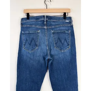Mother Womens Jeans Blue Denim The Mid Rise Dazzler Teaming Up Straight Size 28 thumbnail 11