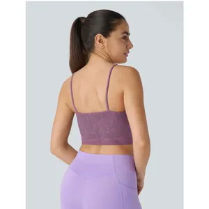 Brand New Halara Women's Small Low Support Lace Overlay Cropped Yoga Sports Bra thumbnail 2