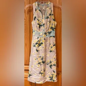 Anthropologie Maeve Dutch Yellow Floral Print Sleeveless Shift Dress‎ Size 0 thumbnail 3