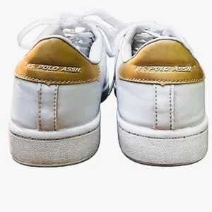 US POLO Women's White & Gold Leather Soles Sneakers ~ 7.5 thumbnail 5