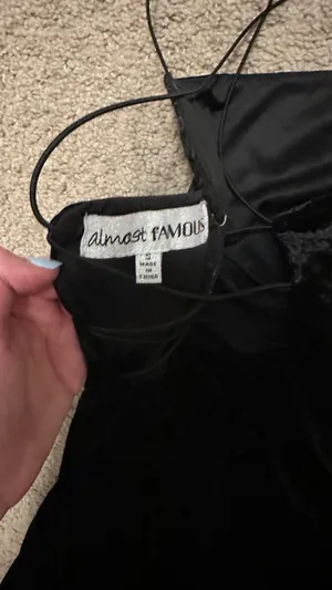 Almost Famous Black Velvet Dress thumbnail 3