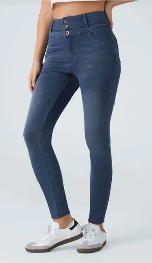 Halara S Womens High-Waist Stretch Skinny Jeans With Button Detail - Size S - Bl thumbnail 1