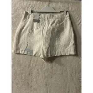 Nine‎ West Shorts Womens Medium M White High Rise Pleated Textured Cotton NWT thumbnail 4