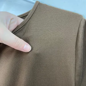 Live In The Moment women's brown‎ stretch short sleeve cropped neutral basic top thumbnail 3