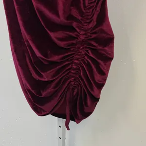 Showpo. Beyond‎ It Rushed Mini Velour Dress Burgundy Sz 4 Stretch Party thumbnail 6