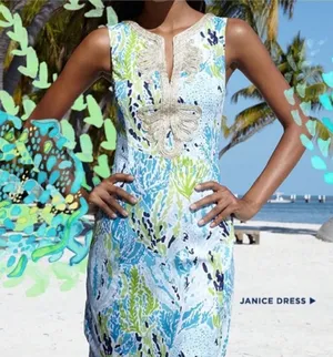 Lilly Pulitzer Lets Cha Cha gold neckline 0 Janice shirt dress thumbnail 1