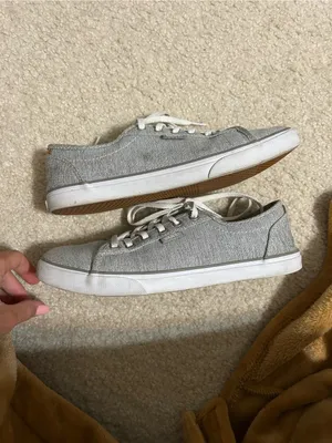 Vans Gray Lace-Up Sneakers with Lime Green Insole thumbnail 4