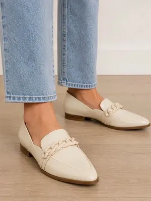 LC Lauren Conrad Cream Chain-Accent Loafers thumbnail 1