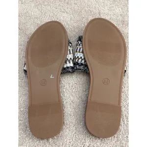 A New Day Multi Woven Slide Sandals Geometric Fringe Boho‎ 8.5 NWOT thumbnail 3