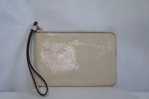 Coach Cream Leather Zip Wristlet Pouch Wallet thumbnail 7