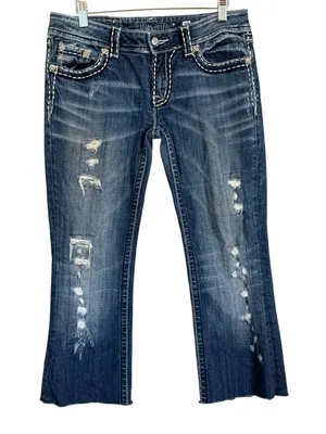 Miss Me Distressed Jeans Cut-Off Capri Cropped Denim Women’s Size 29 thumbnail 1