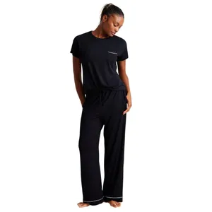 NEW State Of Day Womens Fluid Knit Pajama Shirt Top 100189787MS Deep Black XS thumbnail 5